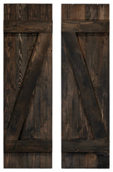 Z Board and Batten Exterior Shutters Pair, Slat Black, 36"