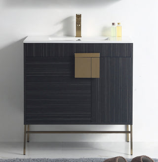 Kuro Contemporary Dawn Gray Bath Vanity, 32"