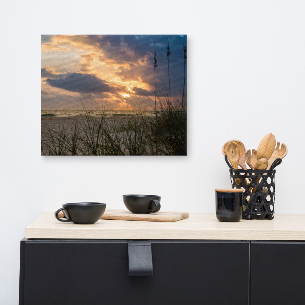 Coastal Wall Artwork: Anna Maria Island Beach Sunset 2 Canvas Print, 16" X 20"