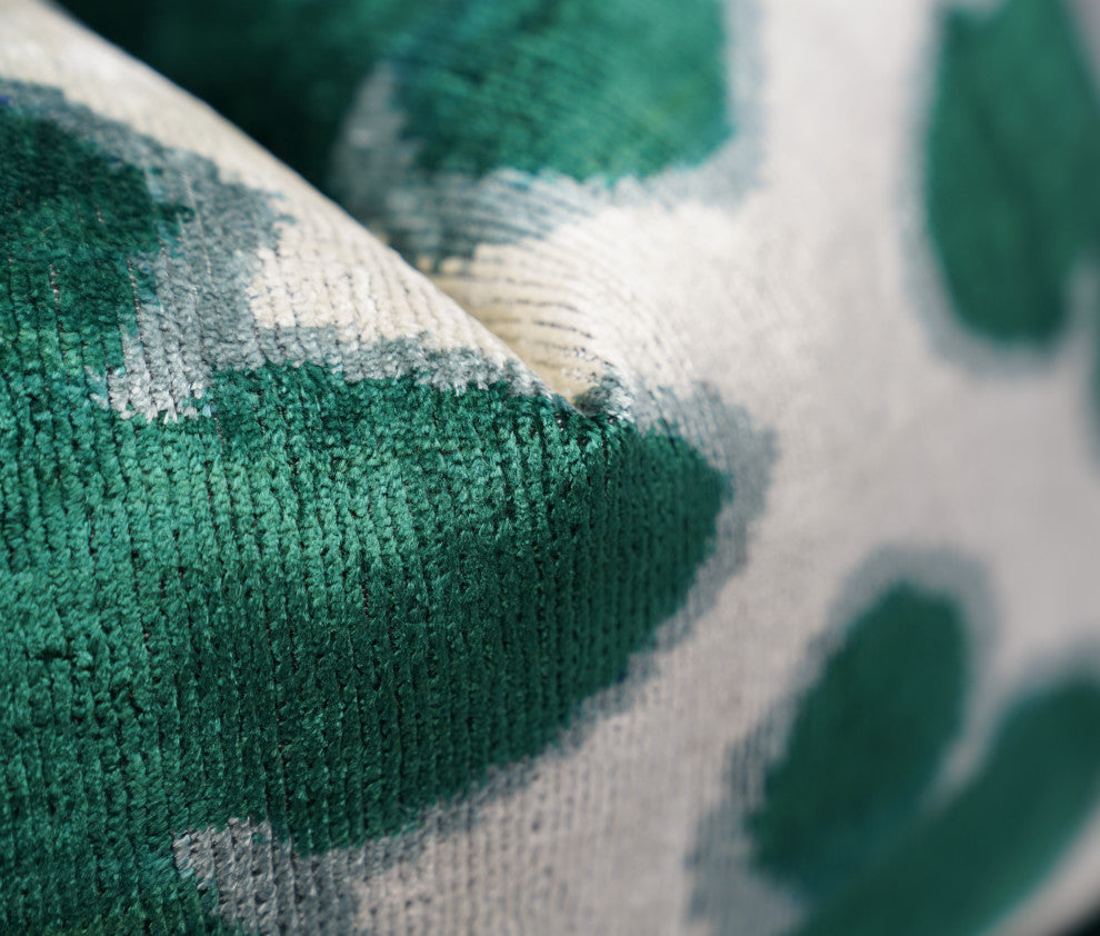 Canvello Luxury Leaf Green Carbon Grey Pillow for Couch, 16x24 in, 40x60 cm