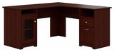 Scranton & Co 60" Transitional Engineered Wood L-Computer Desk in Harvest Cherry