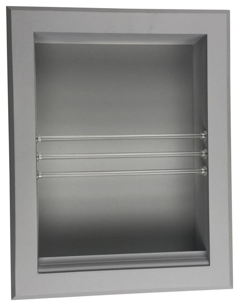 Montclair Recessed Magazine Rack, Primed Gray