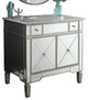 36" Carrara Marble Mirror Reflection Ashlyn Bathroom Vanity