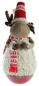 37" Tumbling "Melvin the Moose" With Red hat and Scarf Christmas Decoration