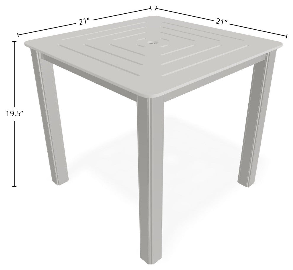 21" Square Marine Grade Aluminum Outdoor End Table