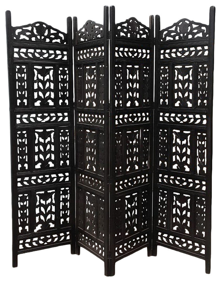 Black Leaf Folding Screen