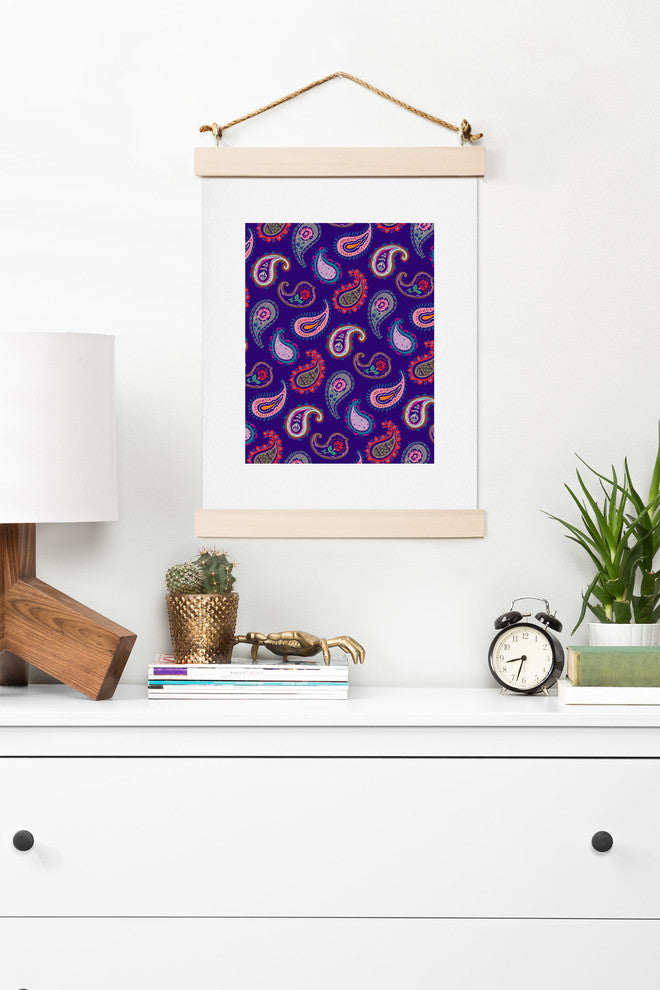 Deny Designs Pimlada Phuapradit Purple Paisleys Art Print