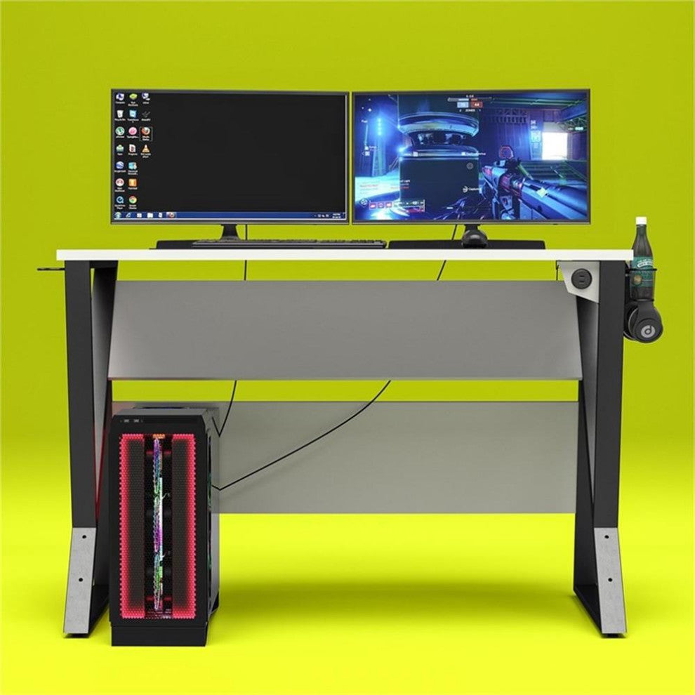 NTense Genesis Adjustable Gaming Desk in White