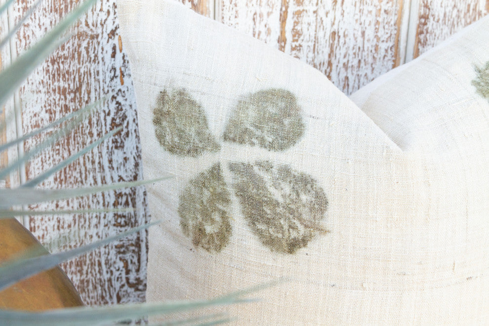 Toli Leaf Printed Organic Silk Pillow