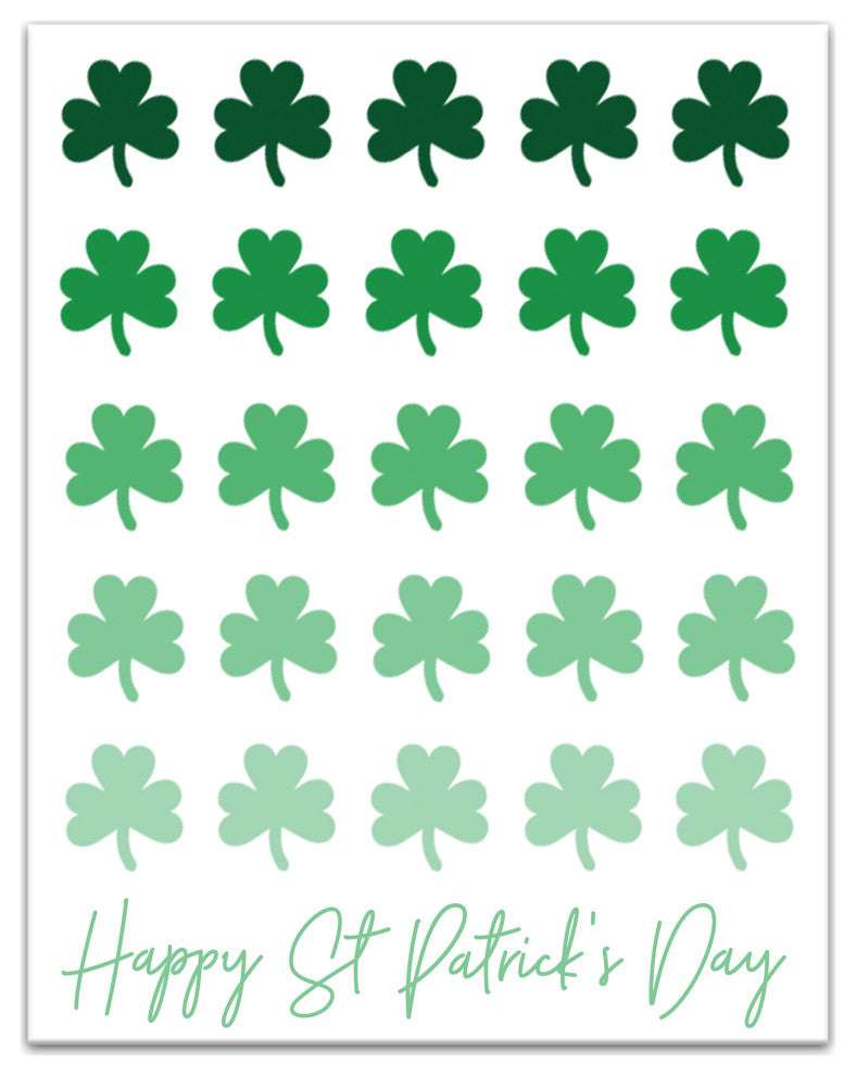 St. Patrick Shamrocks 11x14 Canvas Wall Art