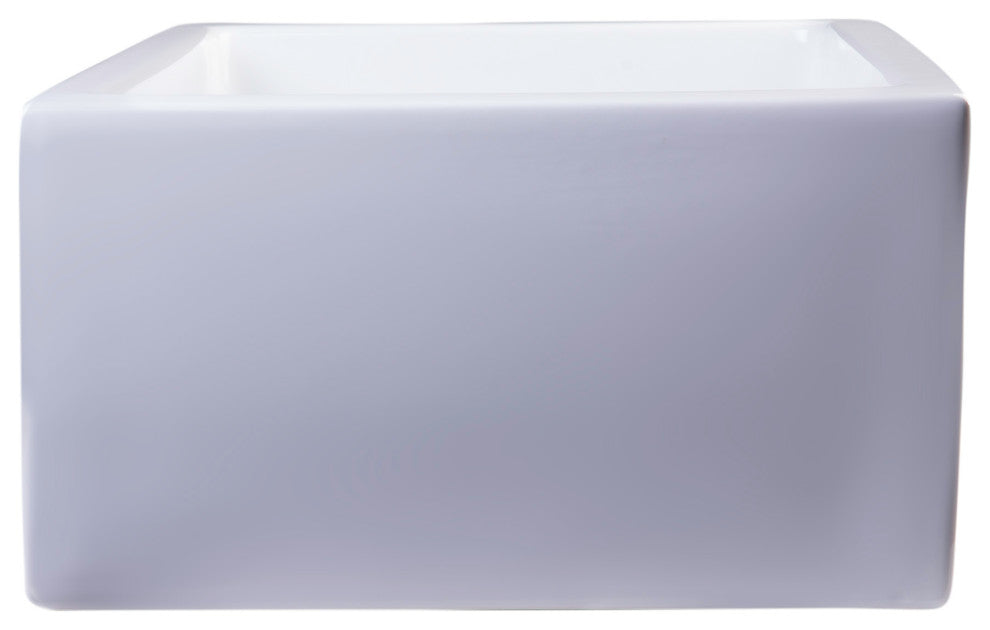 ALFI brand AB3018SB-W 30" White Smooth Solid Thick Wall Fireclay Farm Sink