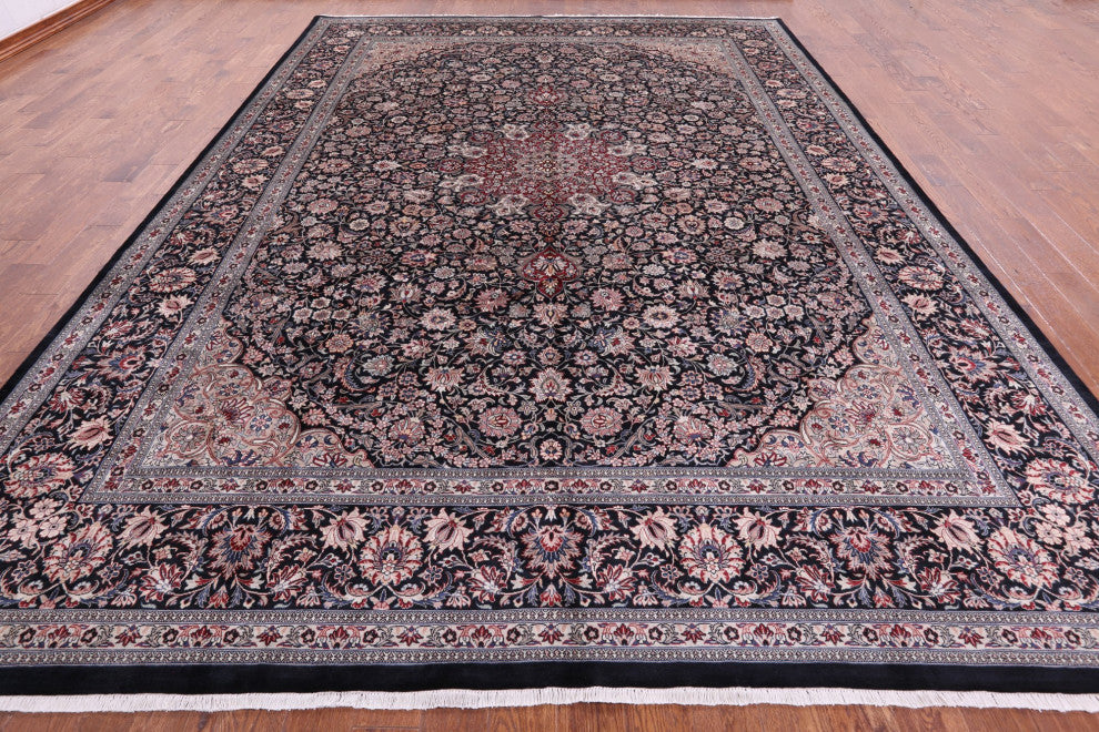10' 0" X 13' 7" Fine Persian Kashan Hand-Knotted Wool Rug Q11381