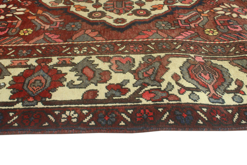 Fine Vintage Distressed Batula Burgundy/Ivory Rug, 6'9x10'4
