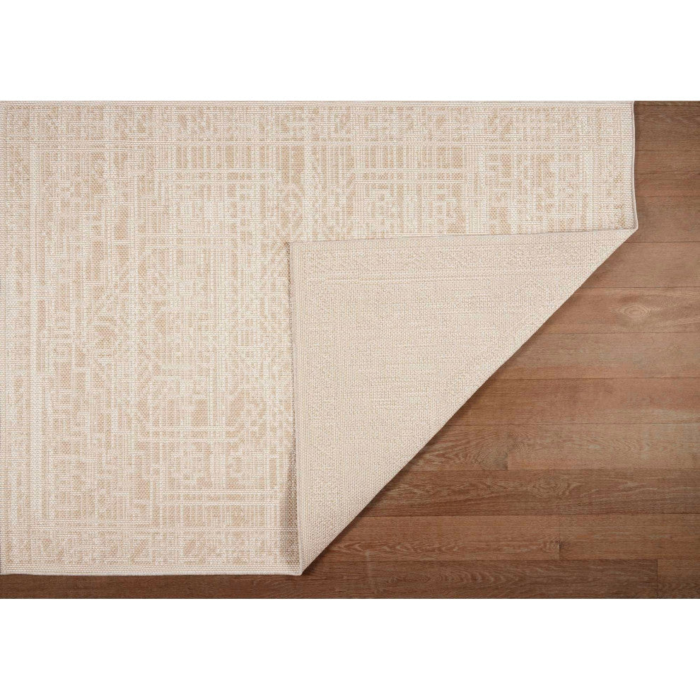 Pavilion Tribal Area Rug, Beige, 6'7"x9'4"