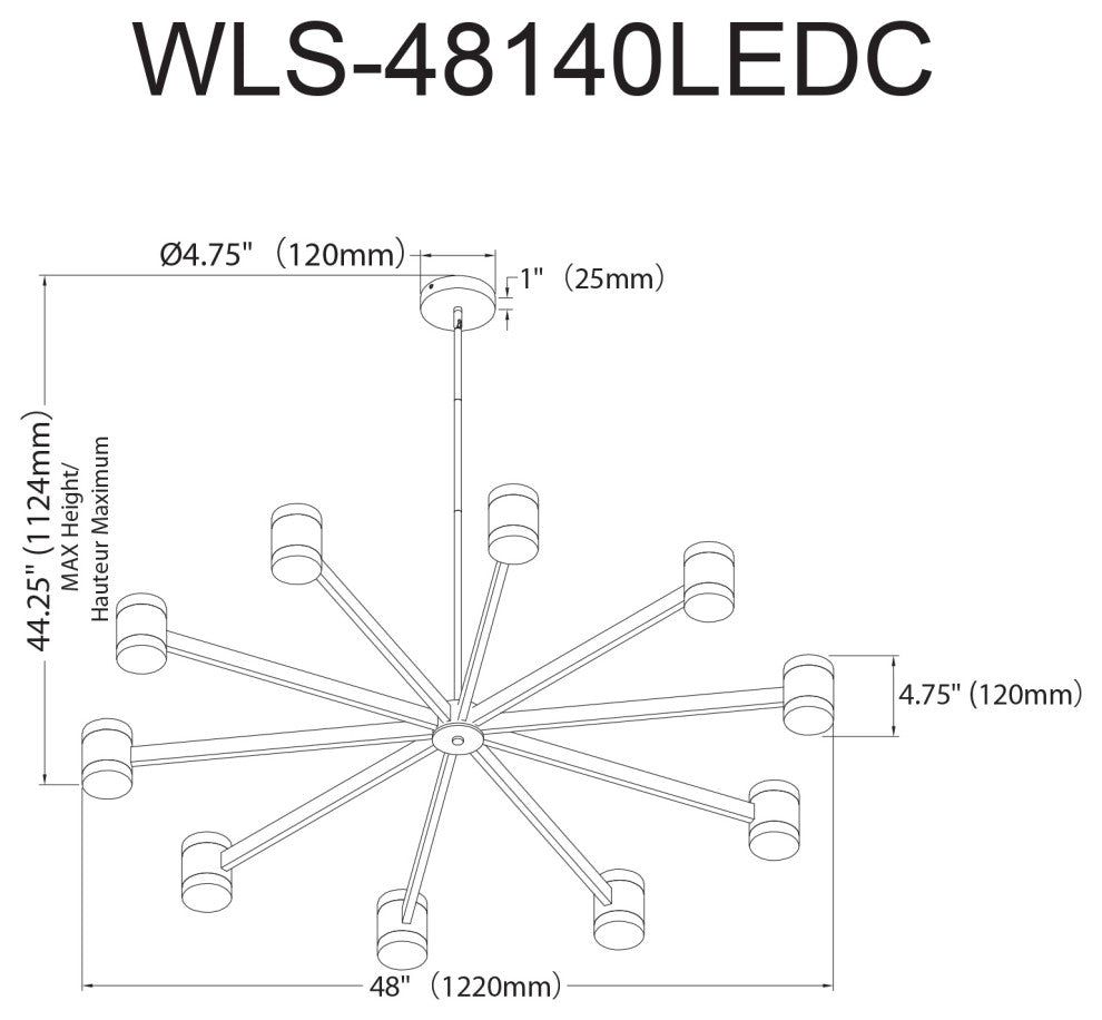 Wilson Modern 20 Light Matte Black White Metal Chandelier