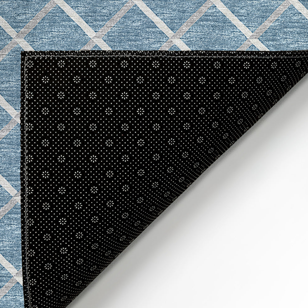 Indoor/Outdoor York YO1 Sky Blue Machine Washable 10' x 10' Rug