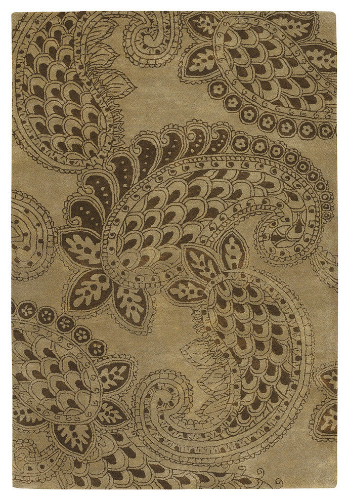 Rowe Contemporary Area Rug, Green, 5''x7''6" Rectangle