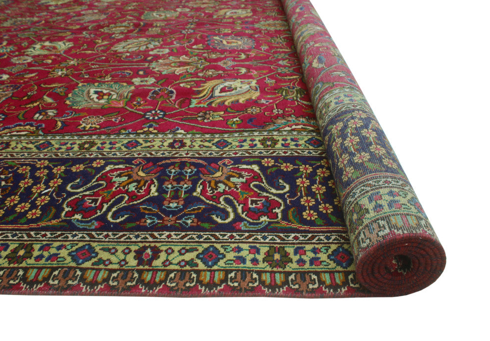 Fine Vintage Distressed Adel Red Rug