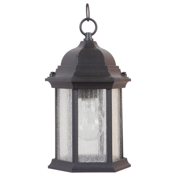 Hex Style 1 Light Outdoor Pendant In Textured Matte Black (Z291-TB-CS)