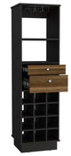 DEPOT E-SHOP Zircon Bar Cabinet, Black/Walnut