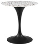 28" Dining Table, Round, White Black, Metal, Modern, Bistro Hospitality