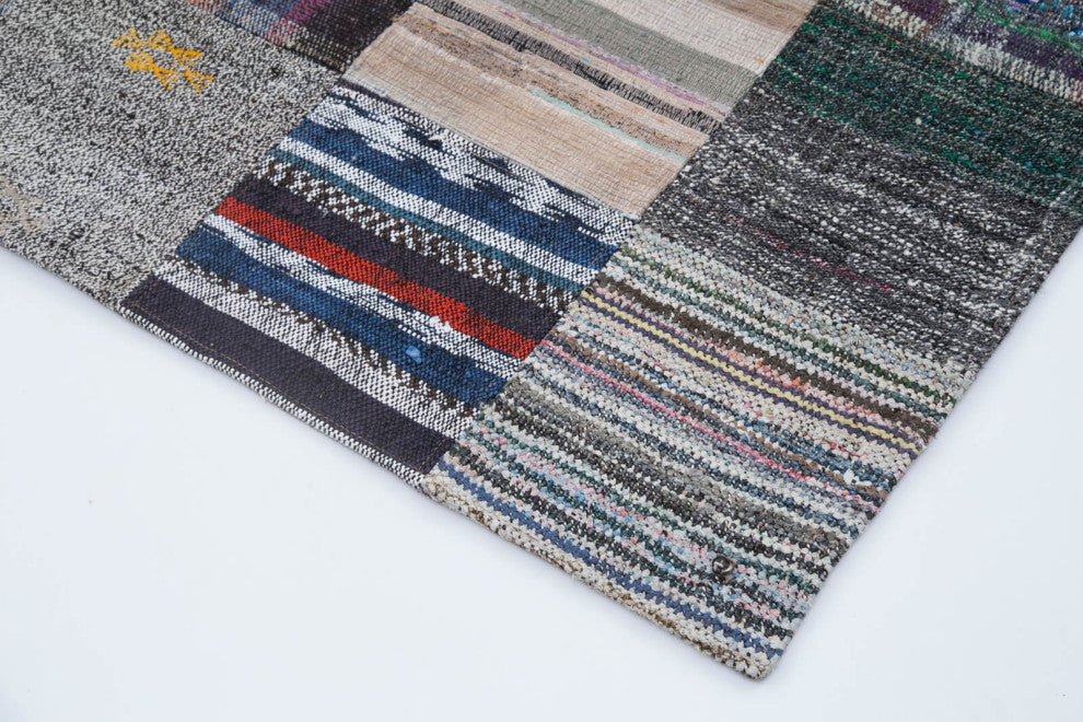 Rug N Carpet - Handmade Turkish 7' 10'' x 9' 9'' Vintage Patchwork Kilim Rug