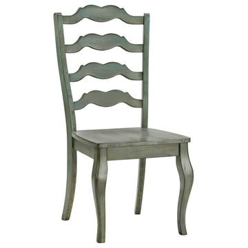 Arbor Hill French Ladder Back Wood Dining Chair, Set of 2, Antique Sage Green