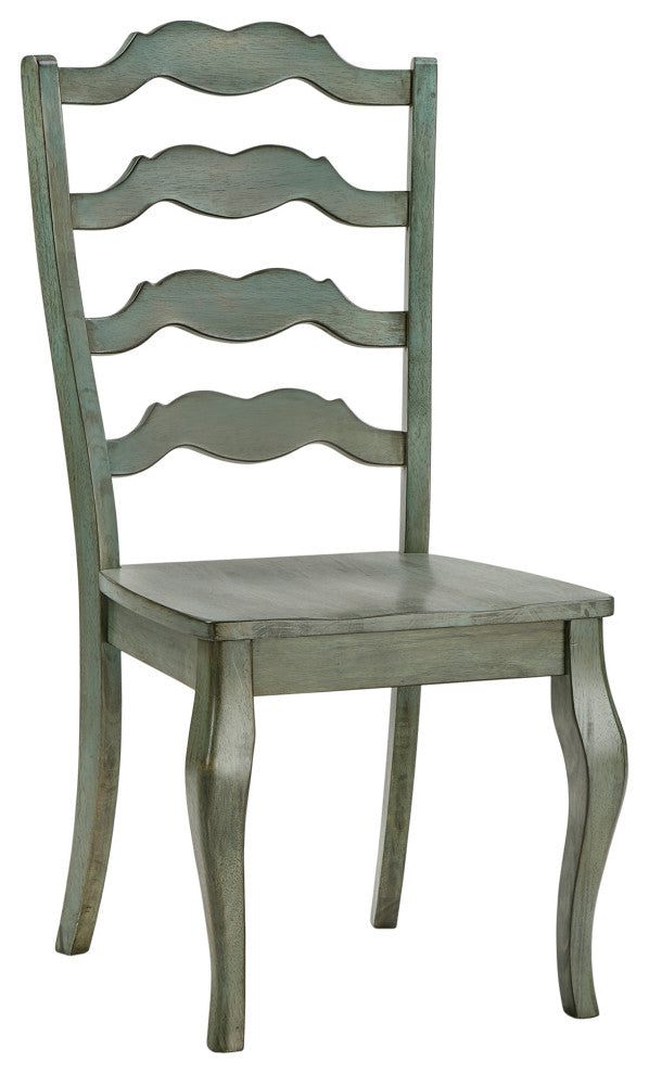 Arbor Hill French Ladder Back Wood Dining Chair, Set of 2, Antique Sage Green