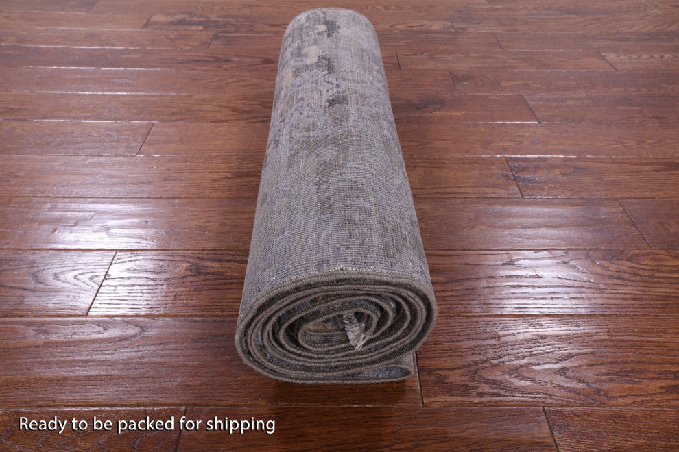 Runner Wool and Silk Modern Hand-Knotted Rug 2' 7" X 11' 10" Q10333