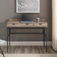Marvin 42" 3 Drawer Angled Front Desk, Gray Wash