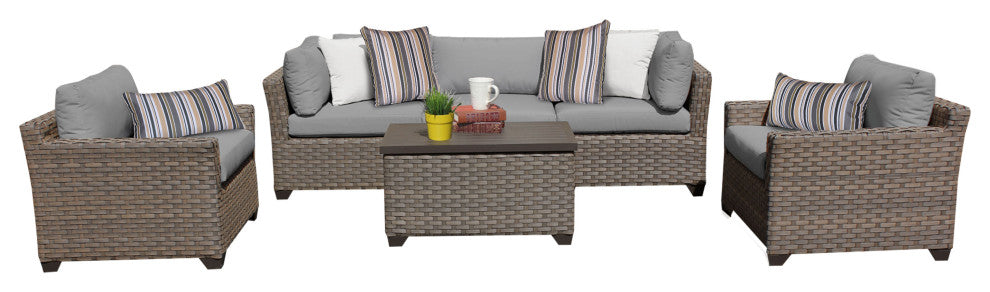 Monterey 6 Piece Outdoor Wicker Patio Furniture Set 06b