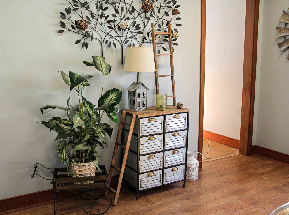 Rustic Zinc Dual Table Lamp And Accent Light Mid Century Modern Farmhouse Decor