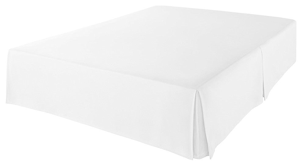 Tailored Long-Staple-Fiber-Durable-Comfortable Bed-Skirt, White, King