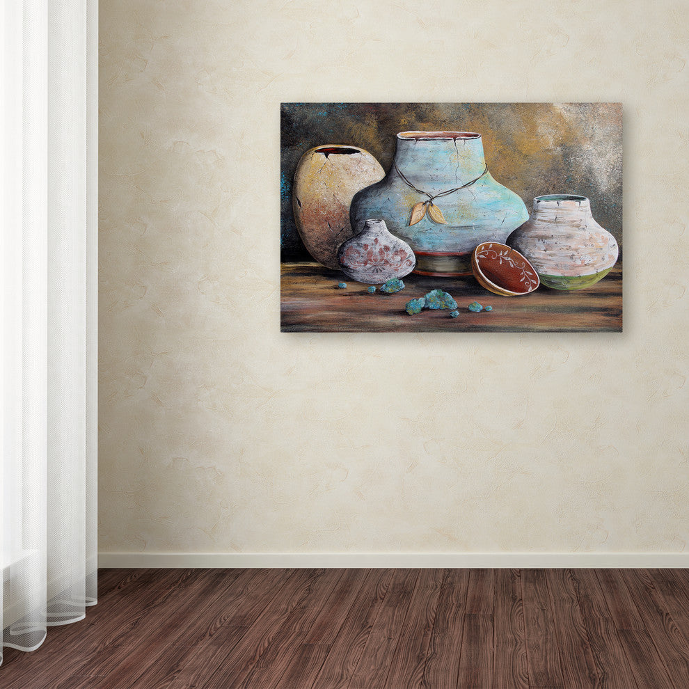 Jean Plout ''Clay Pottery Still Life 2'' Canvas Art, 30x47