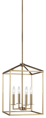 Perryton Small 4-Light Hall/Foyer, Satin Brass