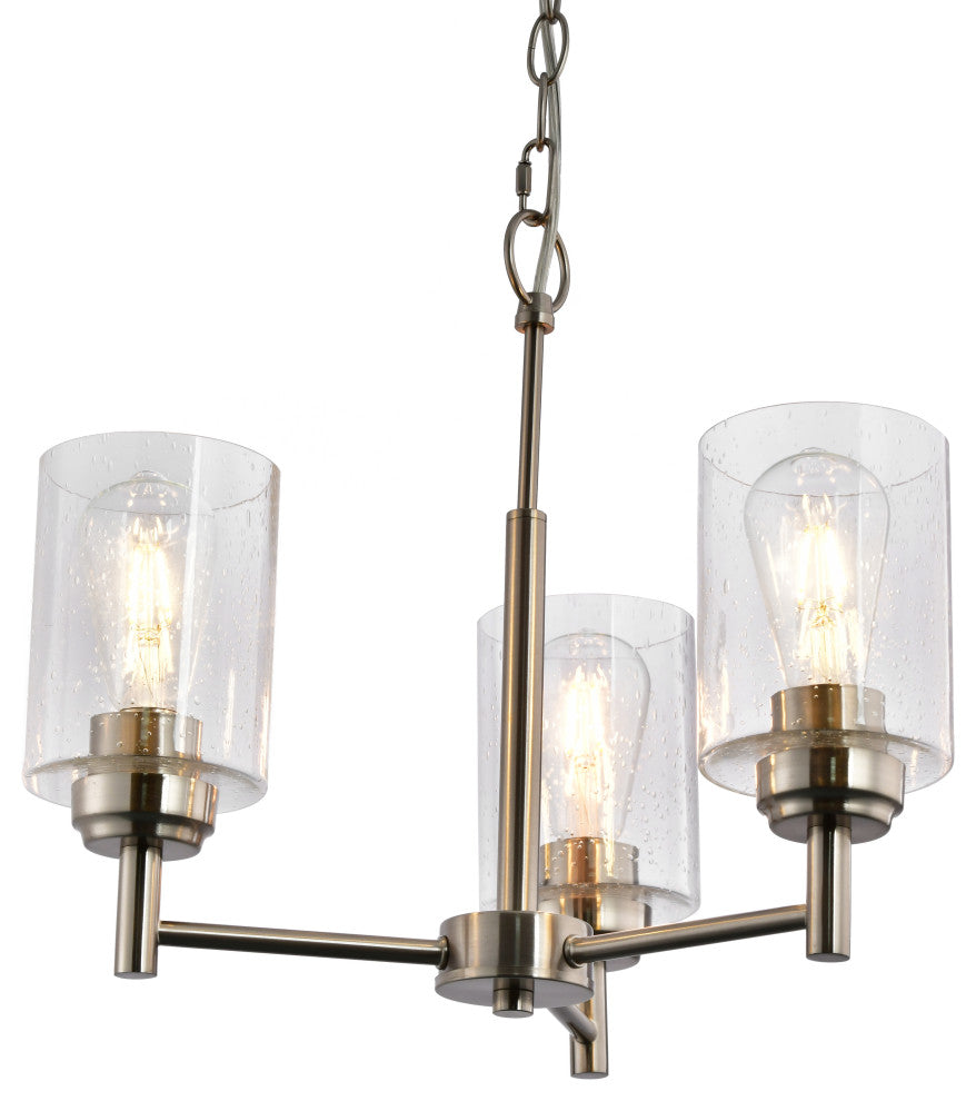 Lazzur Couesnon 3 Light 18" Satin Nickel Chandelier