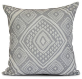 Diamond Jill, Geometric Print Pillow, Gray, 16"x16"