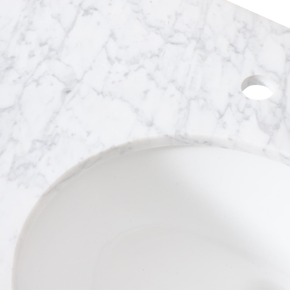 Lorent Contemporary Marble Countertop With Sink, 49 W X 22 D X 0.75 H