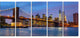 "Brooklyn Bridge With Lights and Reflections" Art, 60"x28", 5-Panels