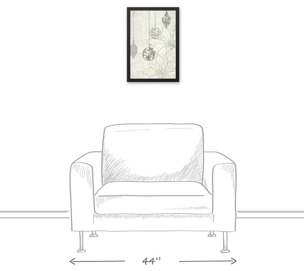 Silver Ornaments 12x18 Black Framed Canvas