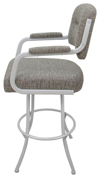 Swivel Counter Metal Bar Stool, Jetty June - White, 34"
