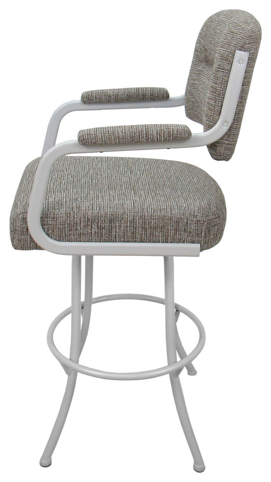 Swivel Counter Metal Bar Stool, Jetty June - White, 34"