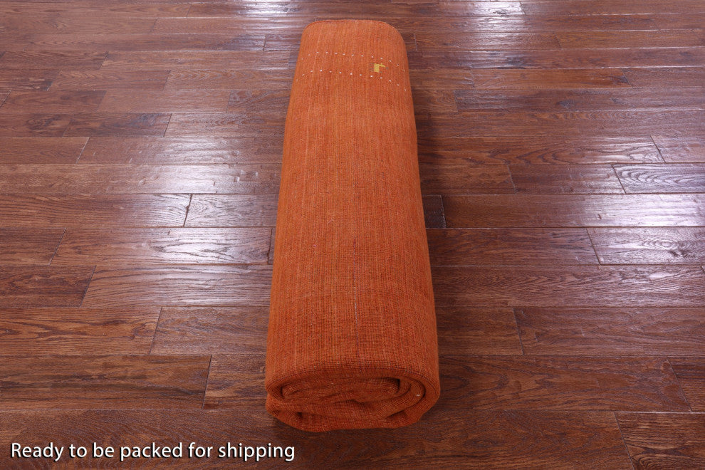 8' Square Hand Knotted Persian Gabbeh Wool Rug - Q15102