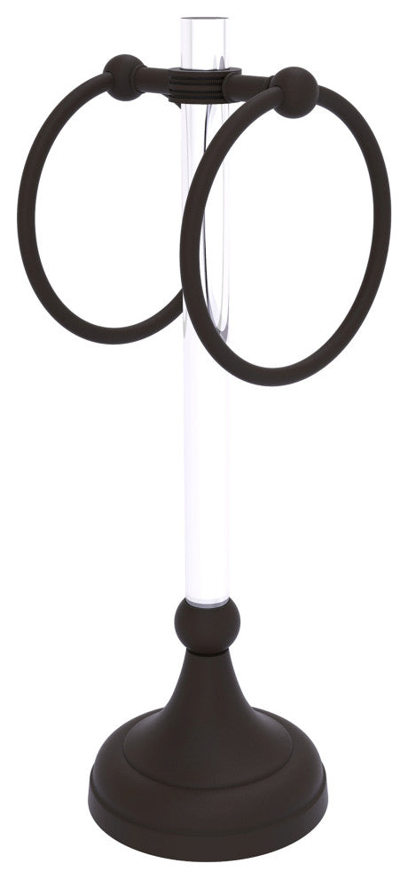 Pacific Grove 2 Ring Vanity Towel Ring with Dotted Accents, Oil Rubbed Bronze