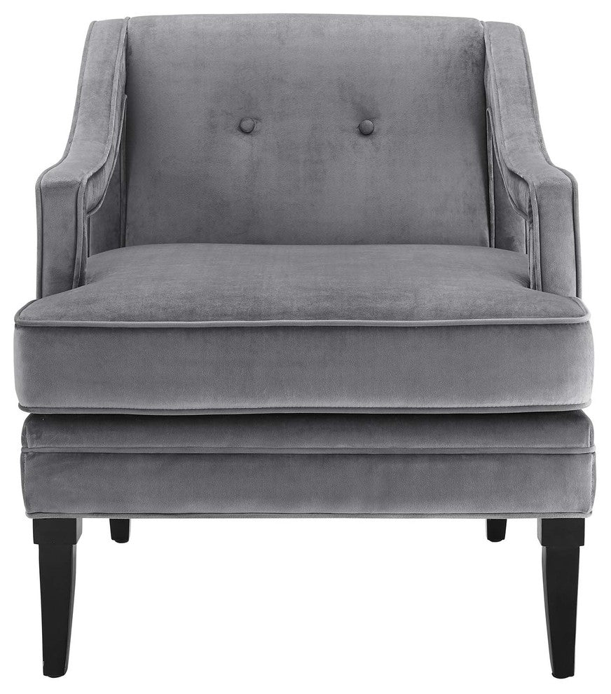 Concur Button Tufted Upholstered Velvet Armchair