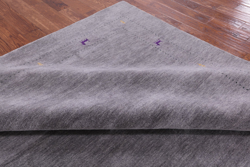 9' Square Hand-Knotted Persian Gabbeh Rug Q4357