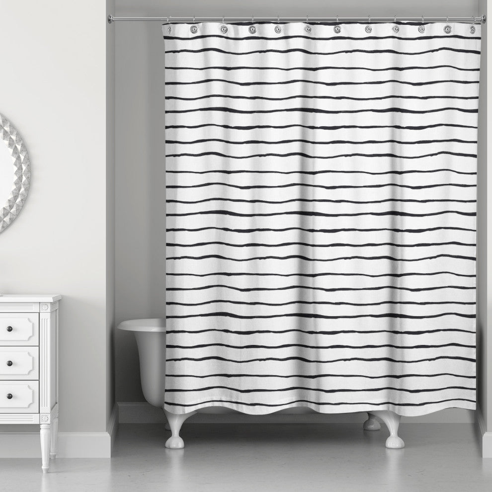 Painted Stripes 71"x74" Shower Curtain