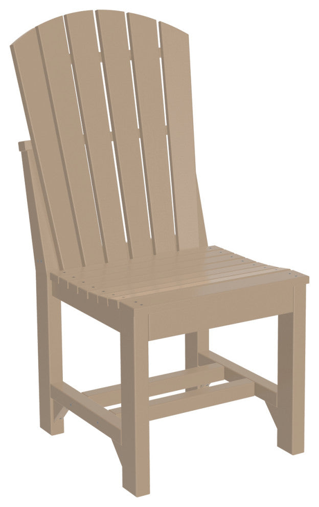 Set of 4 Poly Adirondack Dining Chairs, Weatherwood, Side Chair, Dining Height