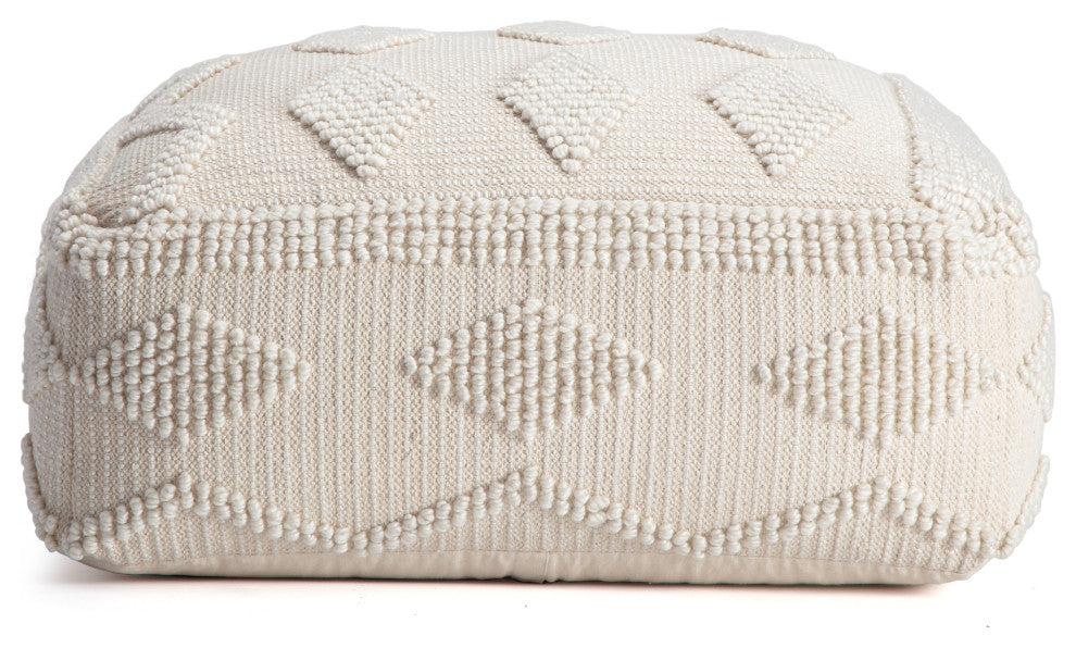 Maverick 34" x 34" x 16" Ivory Ottoman