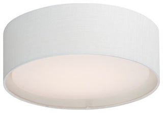Maxim 60232 Prime 20"W LED Flush Mount Drum Ceiling Fixture - White Linen